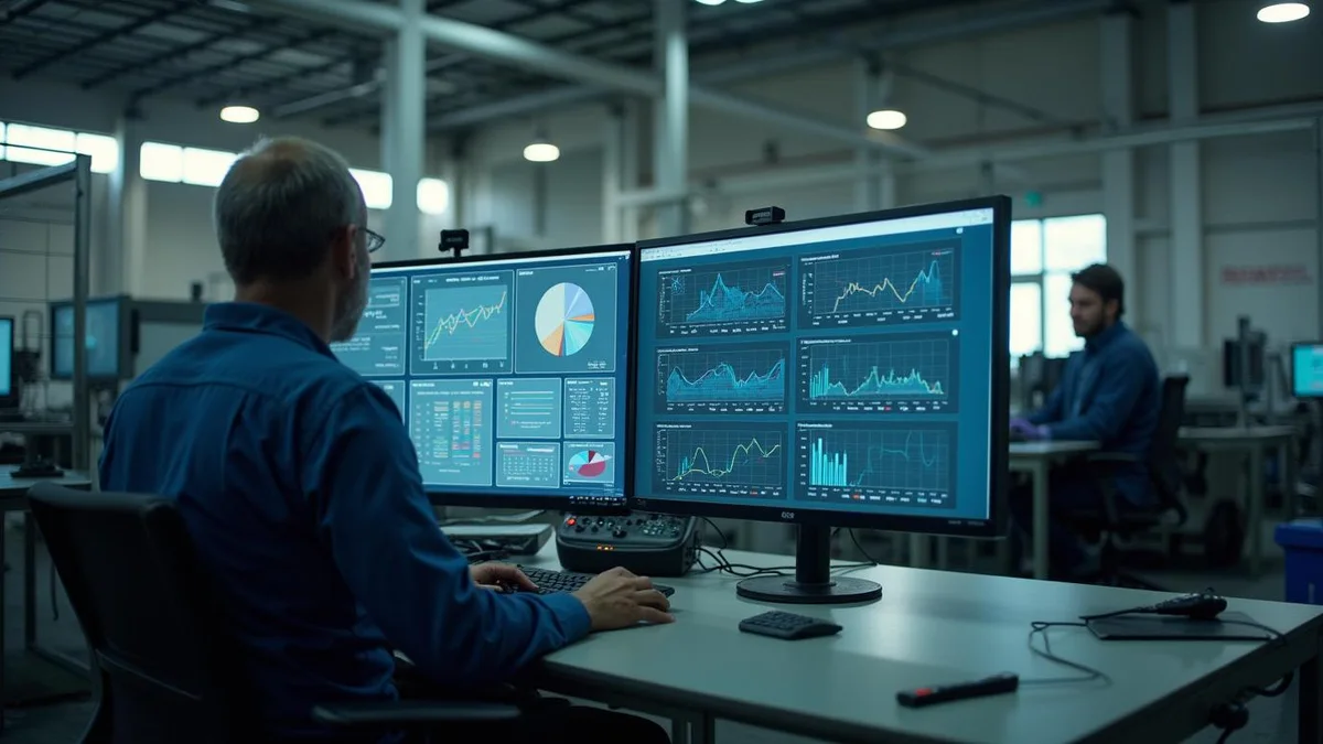 Controller analisando indicadores num monitor, numa indústria do Rio Grande do Sul: formação de preço na indústria