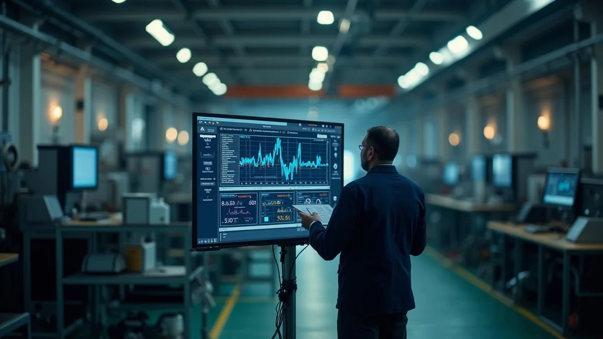 Controller analisando indicadores num monitor, numa indústria do Rio Grande do Sul: custo da ociosidade