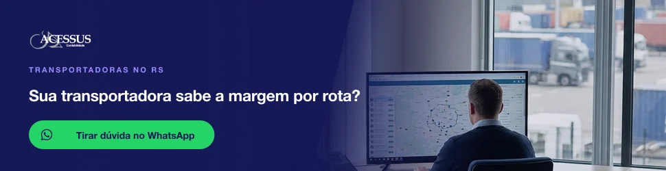 Sua transportadora sabe a margem por rota?: fale com a Acessus Contabilidade pelo WhatsApp