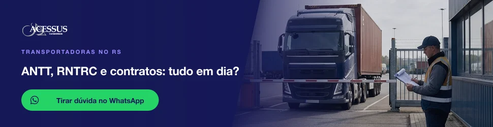 ANTT, RNTRC e contratos: tudo em dia?: fale com a Acessus Contabilidade pelo WhatsApp